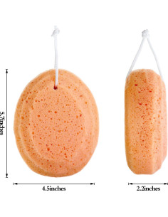 4 Esponjas Suaves Exfoliantes para Baño Boao - Amarillo 2
