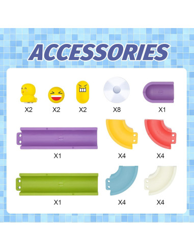 Juguete de Baño Think Wing Pista de Pelotas 37 Pcs para Niños