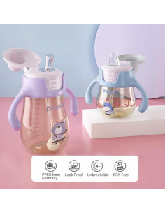 Taza Sippy POTATO 6 oz Verde con Popote a Prueba de Derrames 2