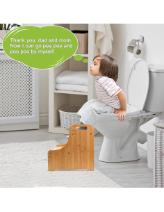 Taburete de Bambú WRONWA para Niños - Multiusos, Antideslizante 2