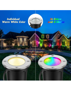 Luces de Paisaje LED RGBW Unirence 10W IP67 6 Piezas 2