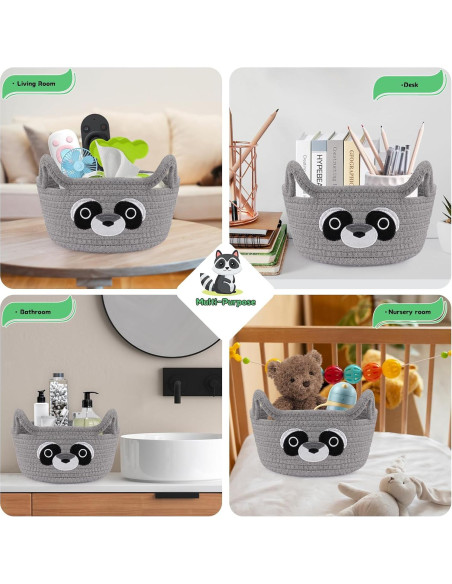 Cesta de Almacenamiento Mapache Hkojewp 22.9x12.7cm Tejida