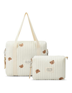 Bolsa de Pañales Tote Paterr 2 Pcs Algodón Acolchado Oso