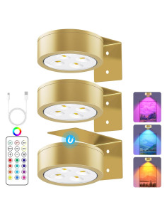 Luz LED de Exhibición de Arte Recargable SIXDEFLY Oro RGB - Paquete de 3