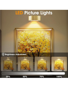 Luz LED de Exhibición de Arte Recargable SIXDEFLY Oro RGB - Paquete de 3 2