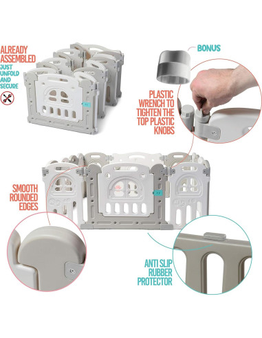 Parque Infantil Plegable Play22 de 14 Paneles - Seguridad para Niños