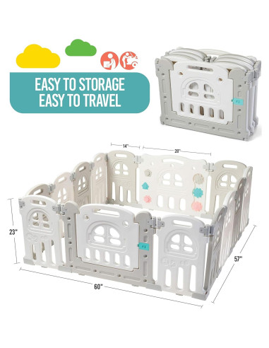 Parque Infantil Plegable Play22 de 14 Paneles - Seguridad para Niños