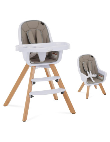 Silla Alta Convertible Evolur Zoodle 2 en 1 Gris Claro
