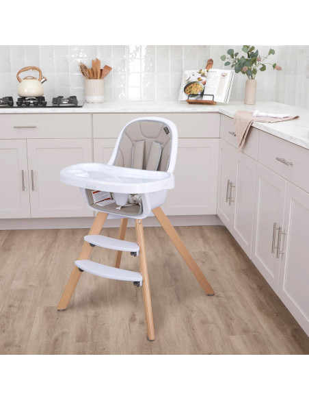 Silla Alta Convertible Evolur Zoodle 2 en 1 Gris Claro