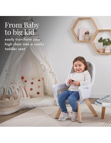 Silla Alta Convertible Evolur Zoodle 2 en 1 Gris Claro