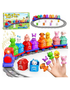 Juego de tren eléctrico Montessori Meytccve para niños 1-4 años
