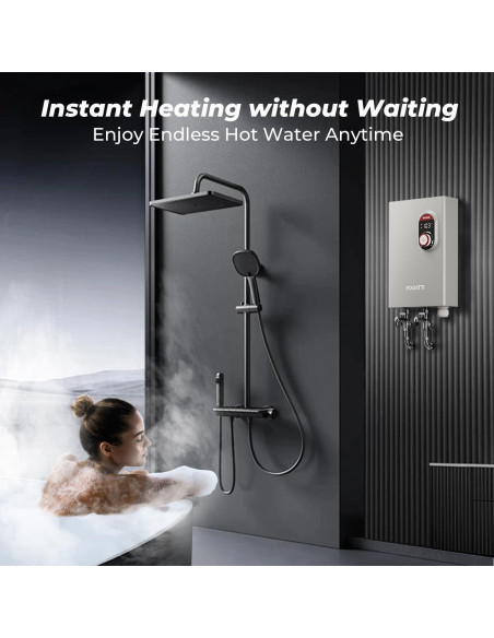 Calentador de Agua Eléctrico Sin Tanque FOGATTI 11kW 240V 9.8 LPM