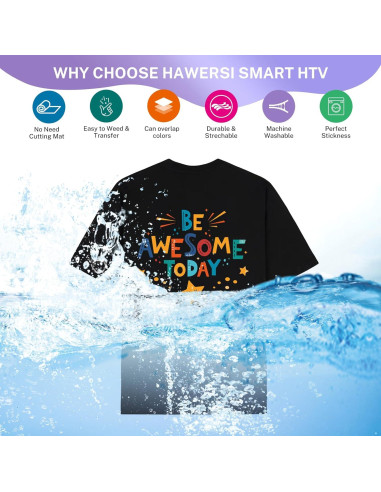 Paquete de 16 Piezas de Vinilo Termoadhesivo HAWERSI 24.1x30.5cm