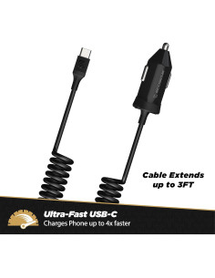 Cargador de Coche Scosche PowerVolt 20W USB-C con Cable 1-3 pies 2