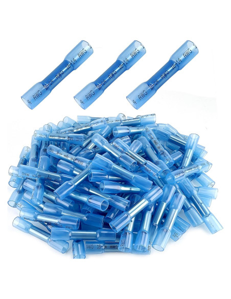 Conectores de Cable Termocontraíble 100Pcs Azul 16-14 AWG