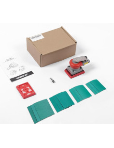 Lijadora orbital neumática UPWOOD 3x4" 10000 RPM con 12 lijas 2