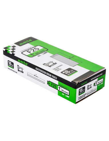 Clavos Brad Galvanizados Meite 18GA 25mm 5000 PCS Caja