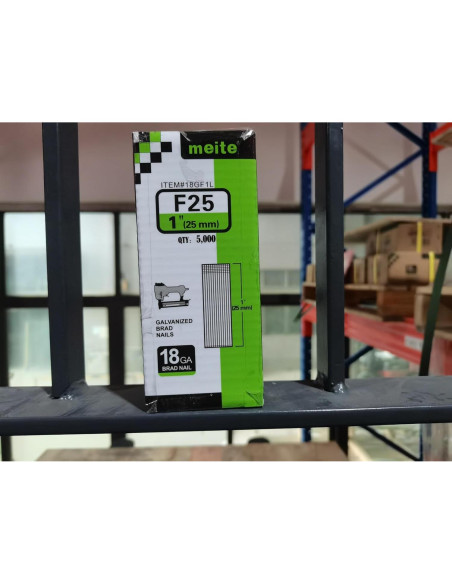 Clavos Brad Galvanizados Meite 18GA 25mm 5000 PCS Caja