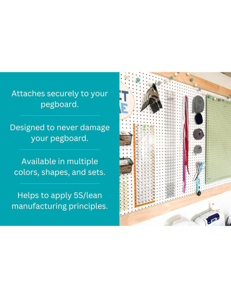 Ganchos de Tablero de Clavos PegPro 2" - 24 Unidades, Negro