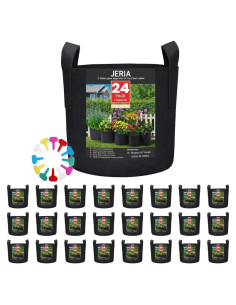Bolsas de Cultivo JERIA 5 Galones Paquete de 24 Transpirables