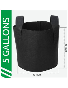 Bolsas de Cultivo JERIA 5 Galones Paquete de 24 Transpirables 2