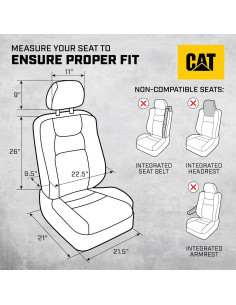 Cubiertas de Asiento Cat FlexFit Verde Cazador - 2 Piezas 2