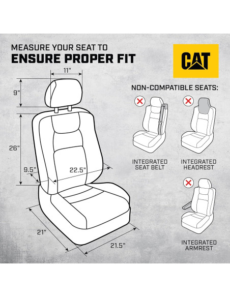 Cubiertas de Asiento Cat FlexFit Verde Cazador - 2 Piezas