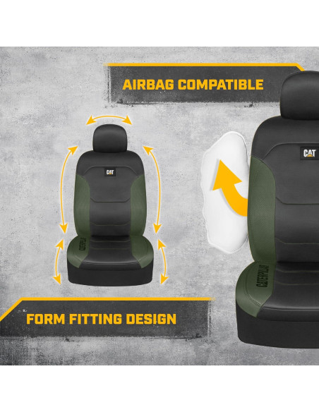 Cubiertas de Asiento Cat FlexFit Verde Cazador - 2 Piezas