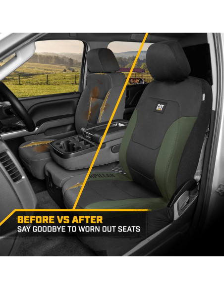 Cubiertas de Asiento Cat FlexFit Verde Cazador - 2 Piezas