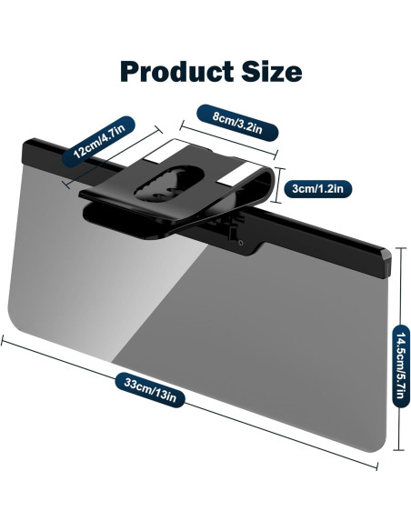 Extensor de Visera Solar Woqucute Polarizado UV400 34.8cm