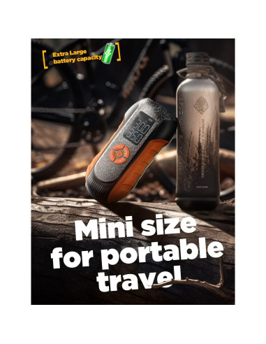 Bomba de Bicicleta Eléctrica LISEN 150 PSI Inalámbrica 0.54 kg