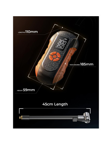 Bomba de Bicicleta Eléctrica LISEN 150 PSI Inalámbrica 0.54 kg