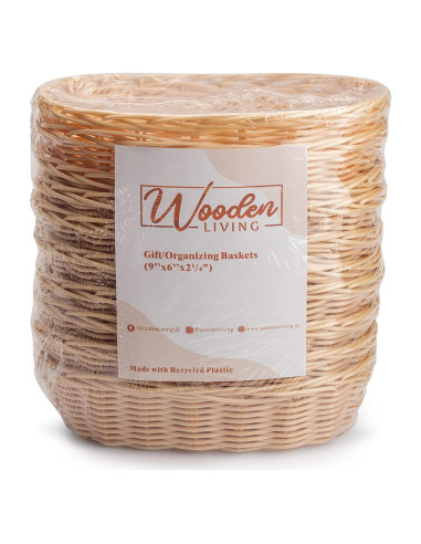 Canastas de Regalo Vacías Wooden Living - 23x15x6.4 cm (10 Pzs)