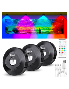 Luces LED Puck Zeadio con Control Remoto - Paquete de 3