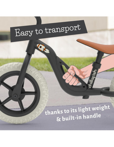Bicicleta de Equilibrio Chillafish Charlie 10" Negra Ajustable