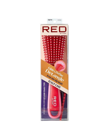 Cepillo Desenredante Rojo Kiss con Punta de Bola Antideslizante