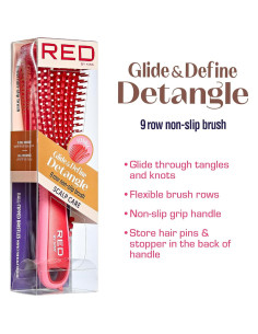 Cepillo Desenredante Rojo Kiss con Punta de Bola Antideslizante 2