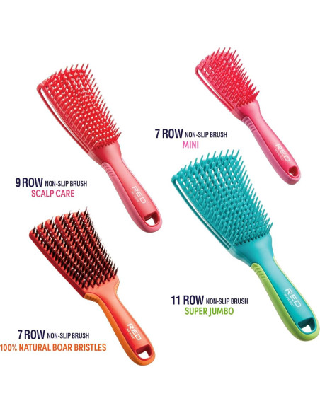 Cepillo Desenredante Rojo Kiss con Punta de Bola Antideslizante