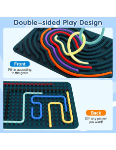 Tablero de Actividad Sensorial FIIOEOY 2PCS Verde y Azul 2