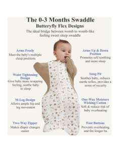 Saco de dormir KIDIRA para bebés 0-3 meses Oso y Bosque 2