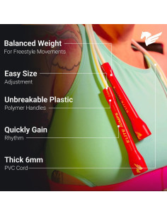 Cuerda de Salto Elite Jumps Ajustable 254cm PVC 6mm 2