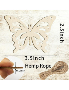 18 Piezas Adornos de Madera Hewyom para Pintar Mariposas 2