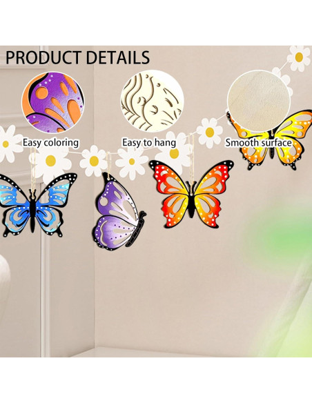 18 Piezas Adornos de Madera Hewyom para Pintar Mariposas