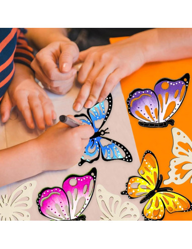18 Piezas Adornos de Madera Hewyom para Pintar Mariposas