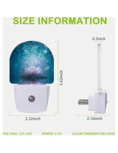 Luz Nocturna LED AOWULA Flor de Loto Enchufable 9.5x6x5 cm 2