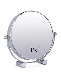 Espejo de Maquillaje Doble Cara 15X/1X Mirrorvana 17cm Cromo