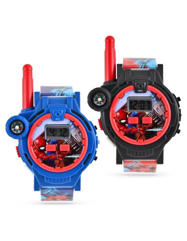 Reloj Walkie Talkie Spiderman Recargable para Niños 200m