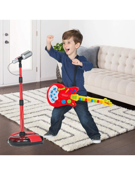 Guitarra Electrónica DimpleChild para Niños 2 Paquete Rojo
