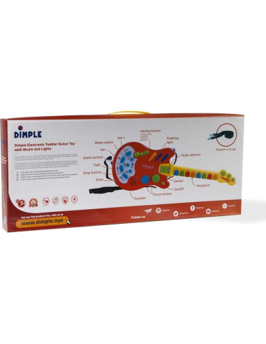 Guitarra Electrónica DimpleChild para Niños 2 Paquete Rojo