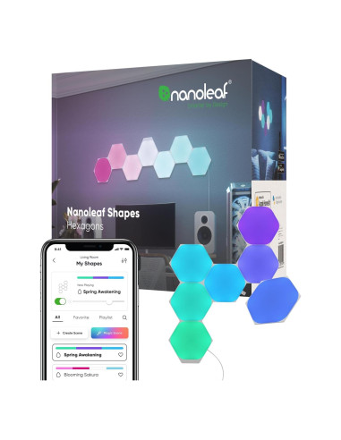 Luces de Pared LED Nanoleaf Shapes 7 Hexágonos RGBW